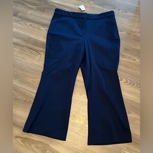J Crew Kelsey Crop Flare Dress Pant Blue Navy Women’s size 14 NWT Stretch